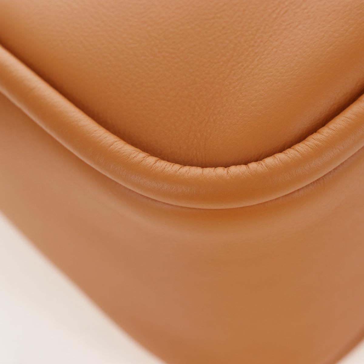 PRADA Darling Shoulder Bag Leather Beige Gold Auth 200771SAM