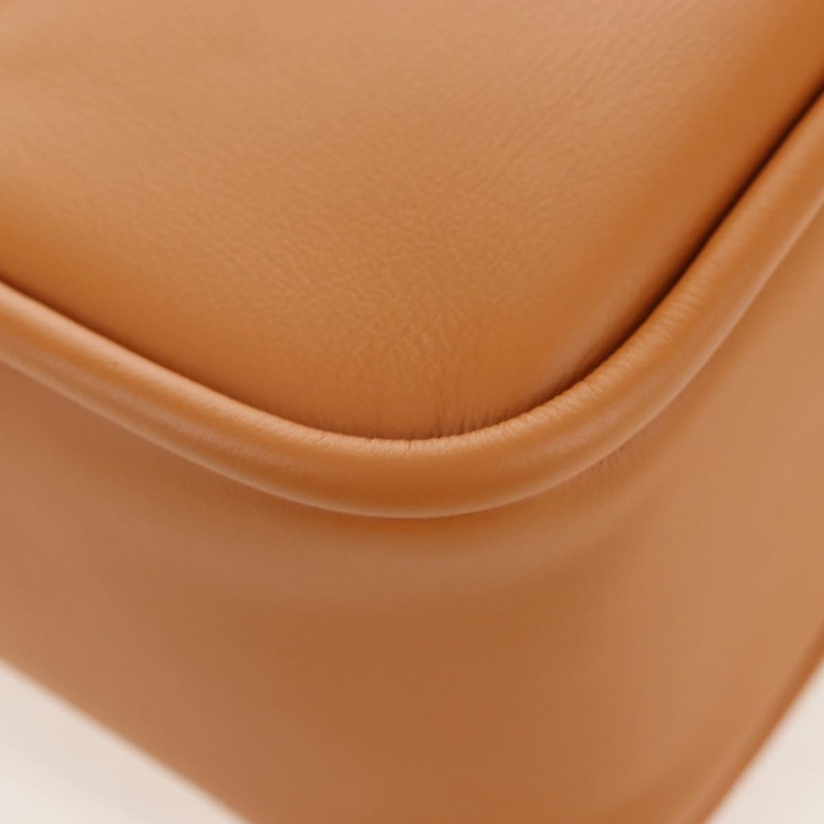 PRADA Darling Shoulder Bag Leather Beige Gold Auth 200771SAM
