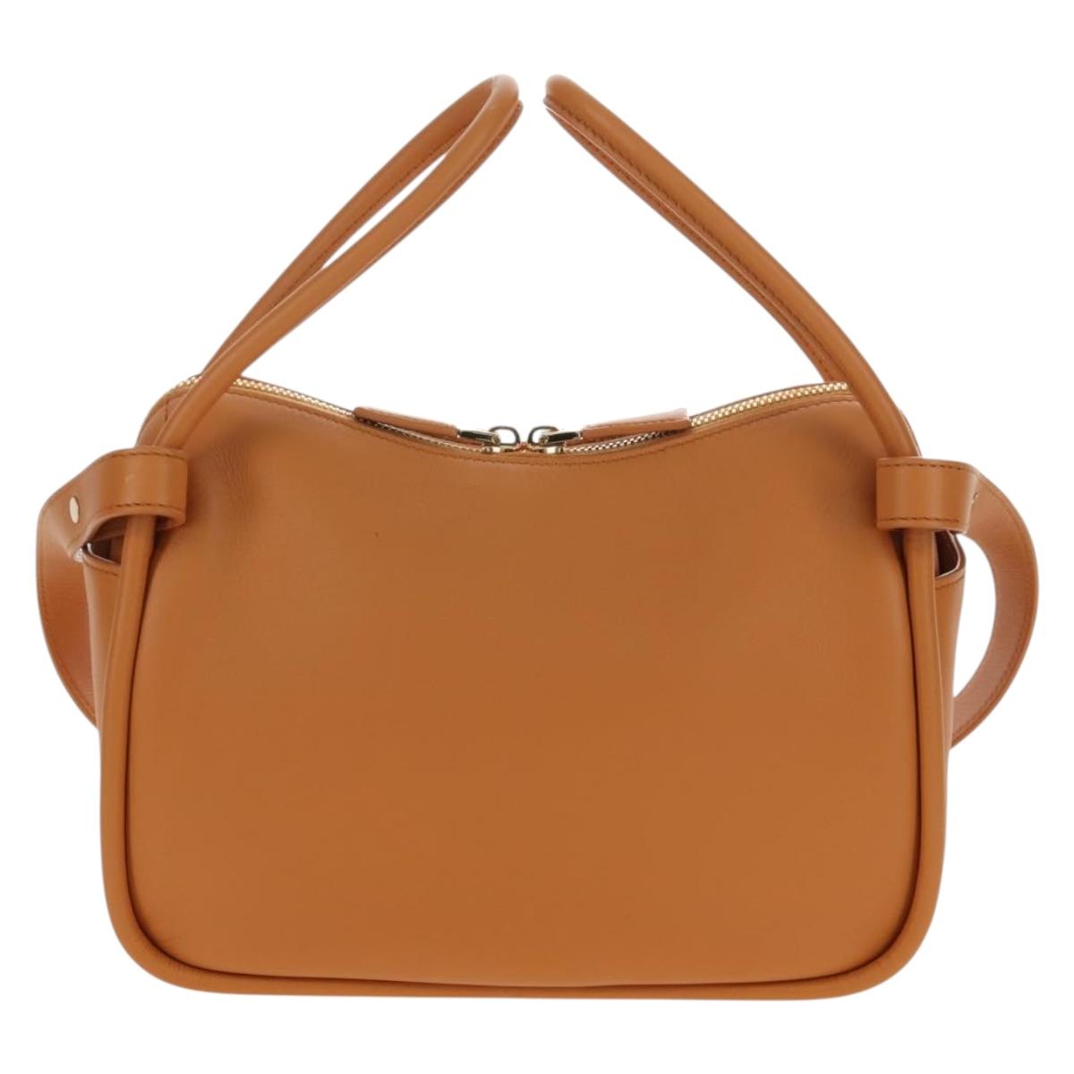 PRADA Darling Shoulder Bag Leather Beige Gold Auth 200771SAM