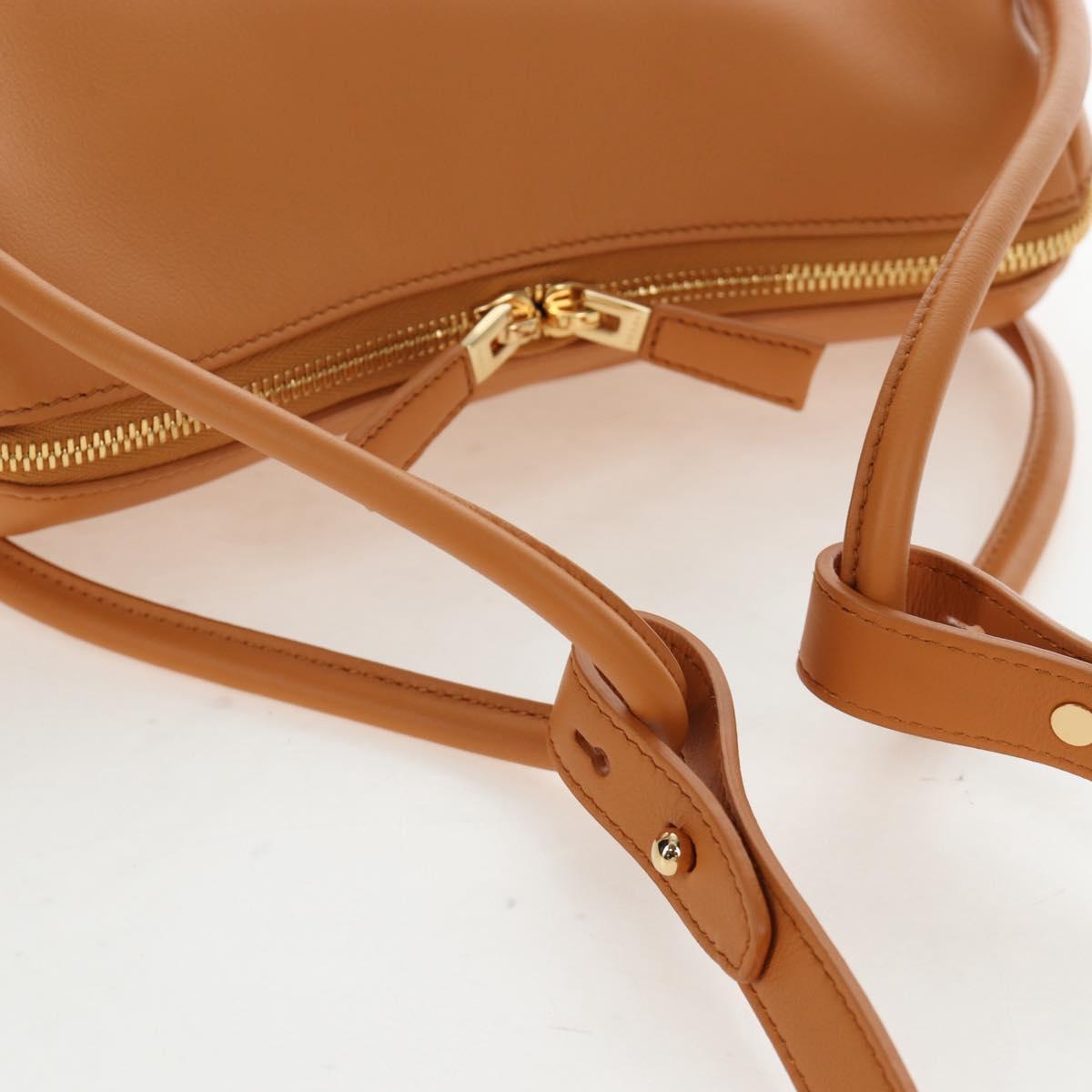 PRADA Darling Shoulder Bag Leather Beige Gold Auth 200771SAM