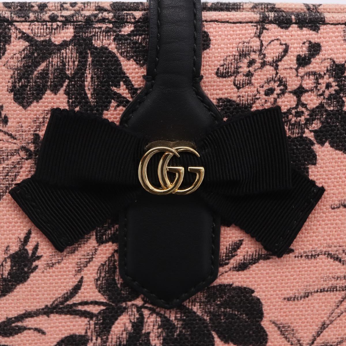 GUCCI Tote Bag Canvas Pink Gold 432684 Auth 200772V