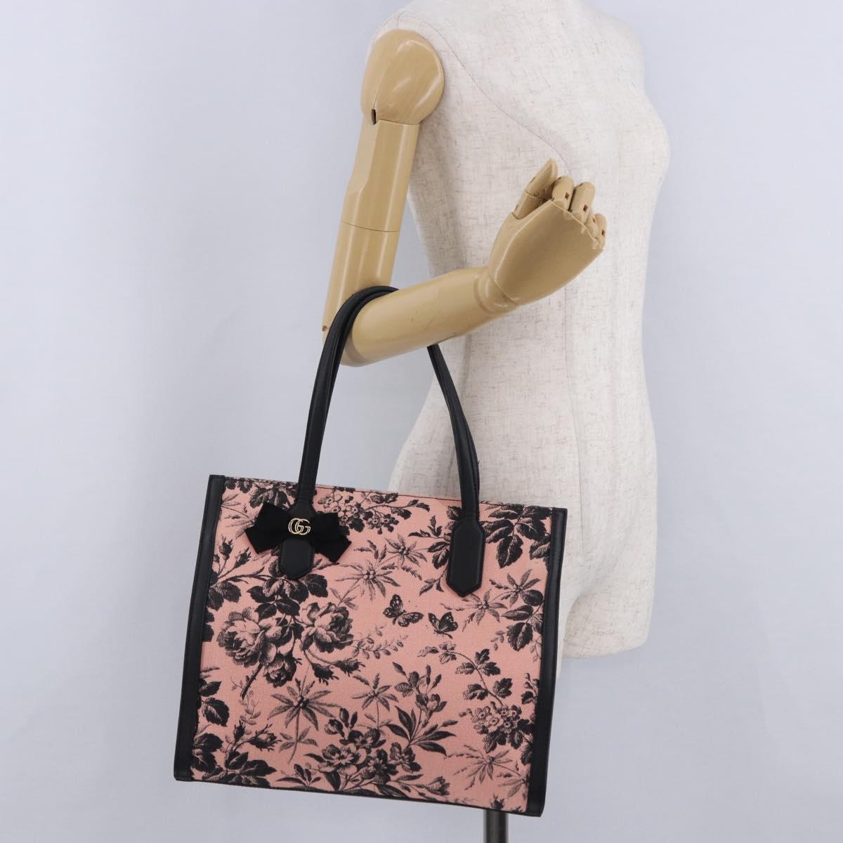 GUCCI Tote Bag Canvas Pink Gold 432684 Auth 200772V