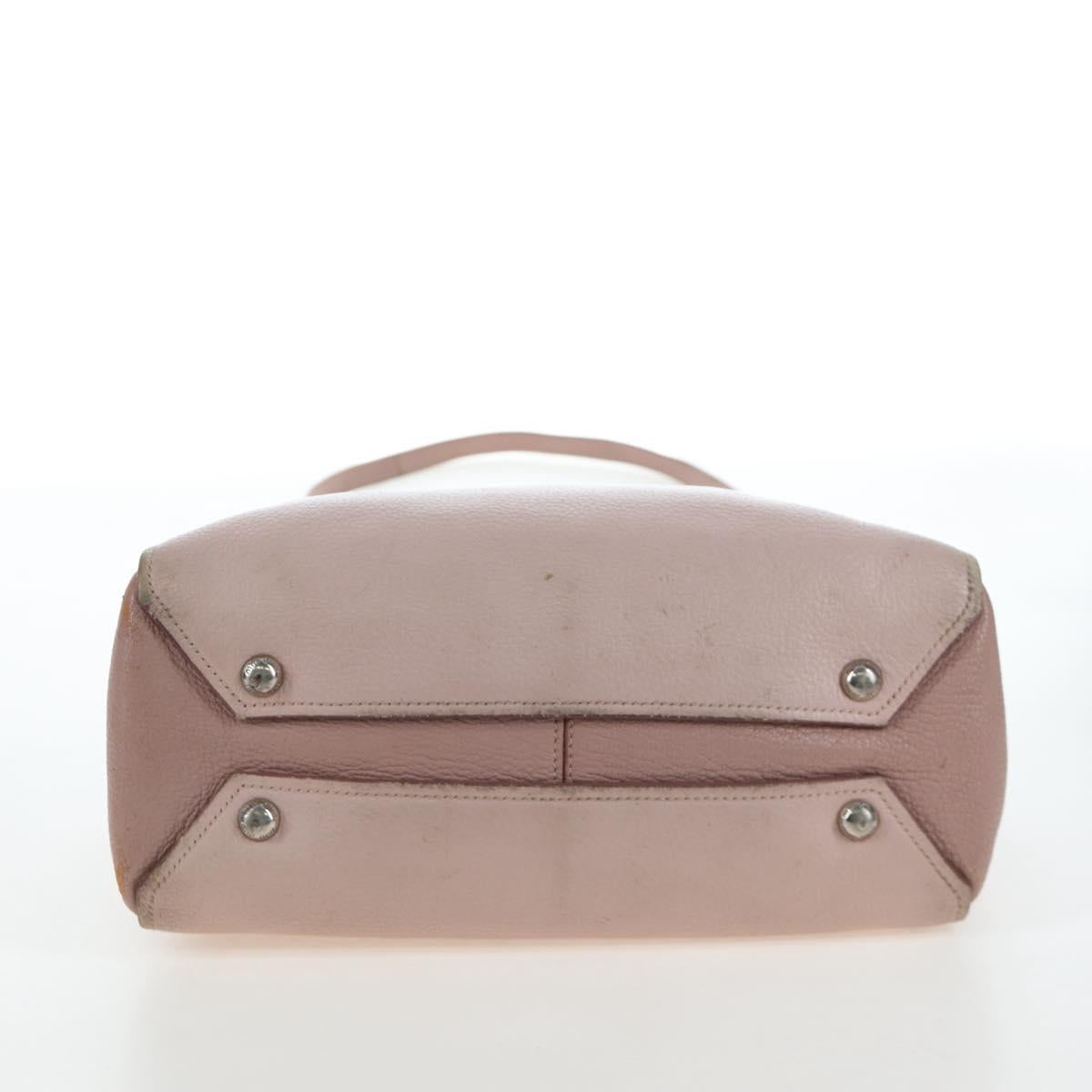 Miu Miu Vitterodino Hand Bag Leather 2way Pink Silver Auth 200774V
