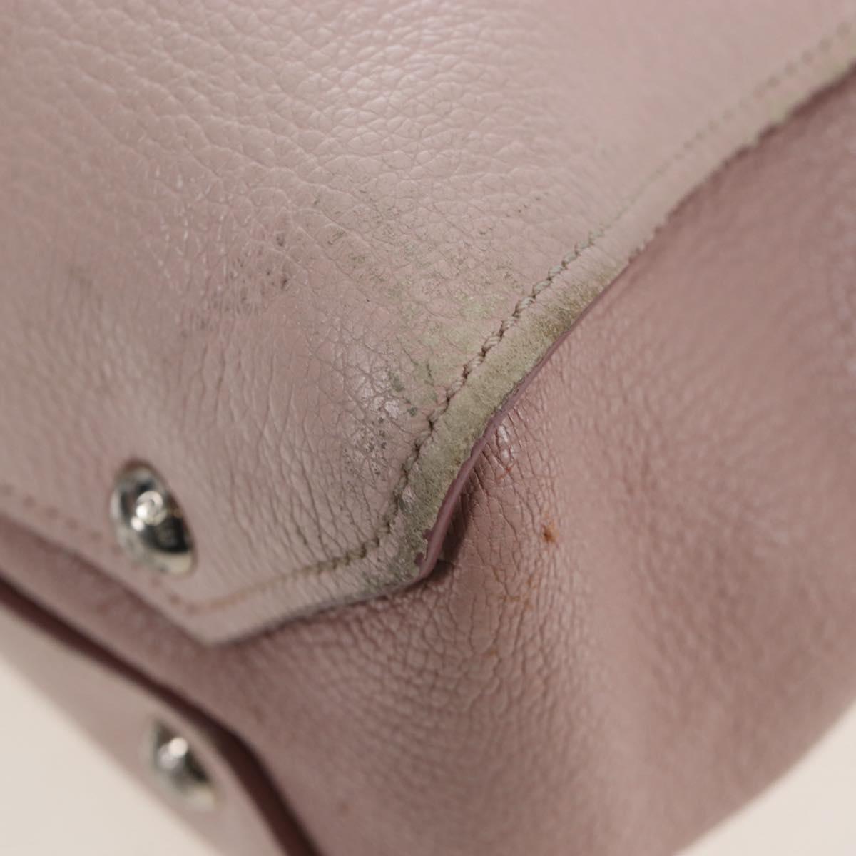 Miu Miu Vitterodino Hand Bag Leather 2way Pink Silver Auth 200774V