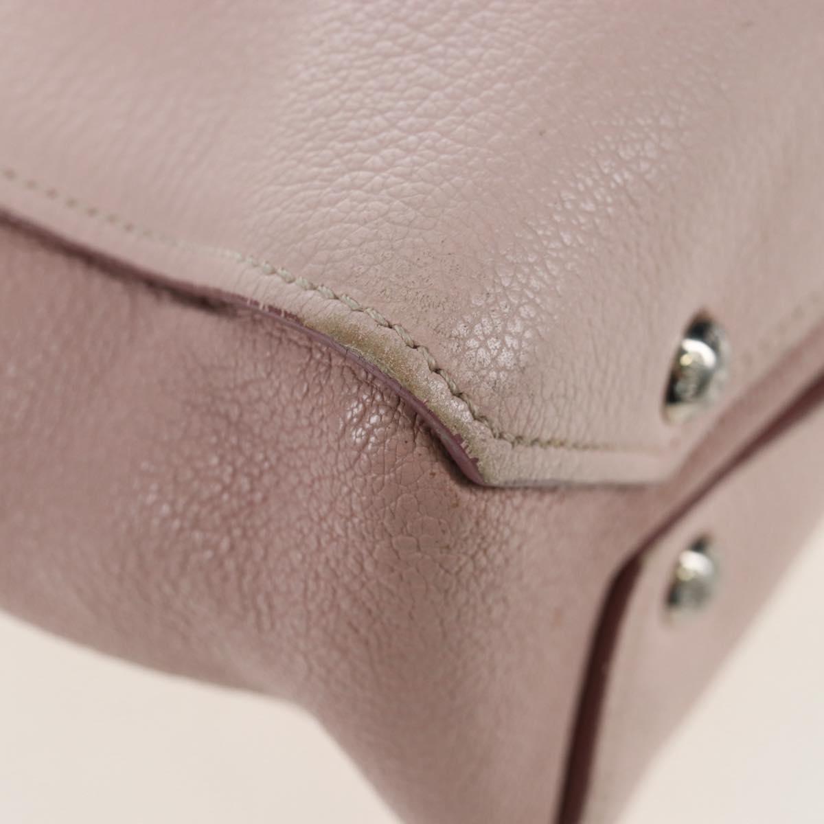 Miu Miu Vitterodino Hand Bag Leather 2way Pink Silver Auth 200774V