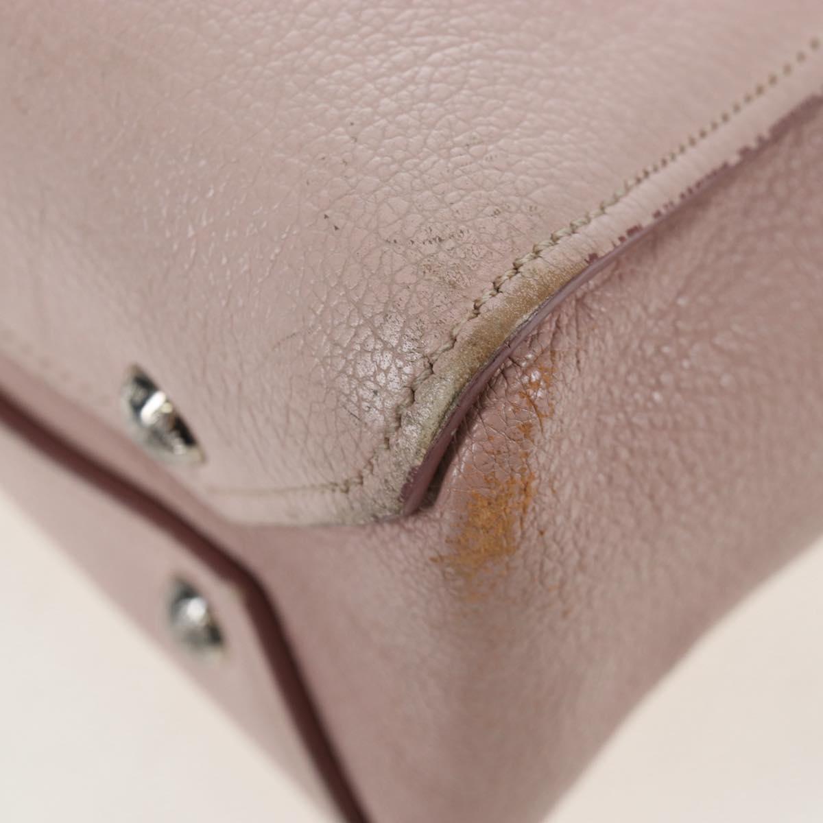 Miu Miu Vitterodino Hand Bag Leather 2way Pink Silver Auth 200774V