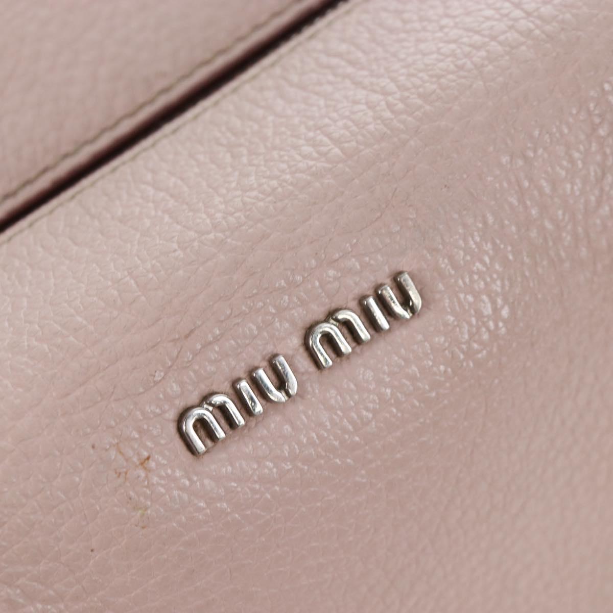 Miu Miu Vitterodino Hand Bag Leather 2way Pink Silver Auth 200774V