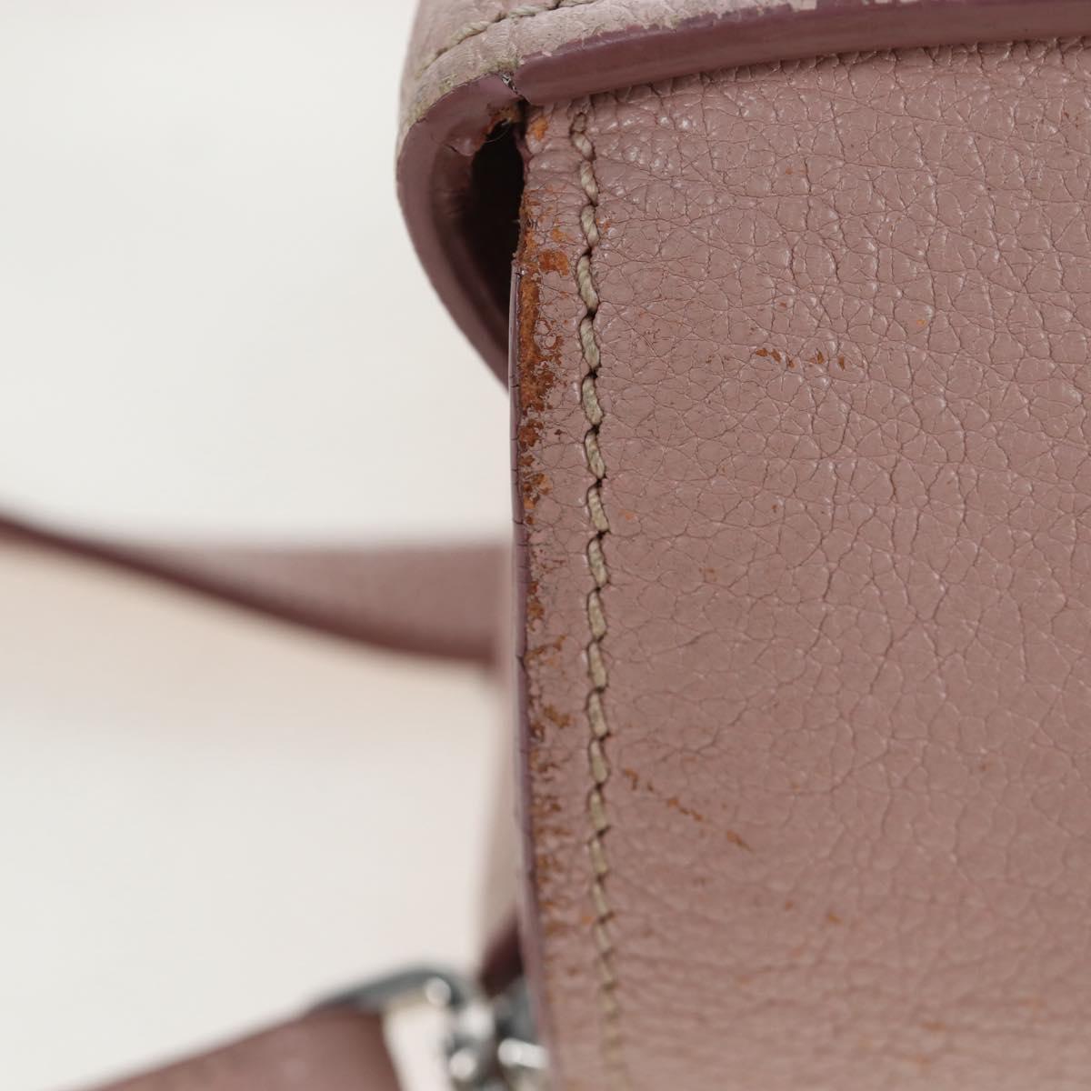 Miu Miu Vitterodino Hand Bag Leather 2way Pink Silver Auth 200774V