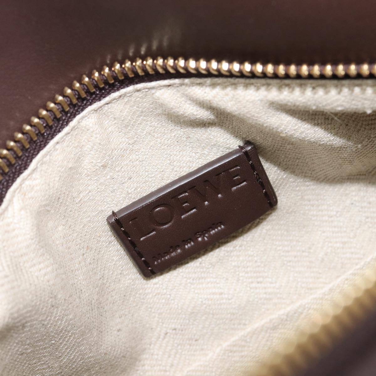 LOEWE Puzzle Bag Small Leather 2way Brown Gold Auth 200778SAM