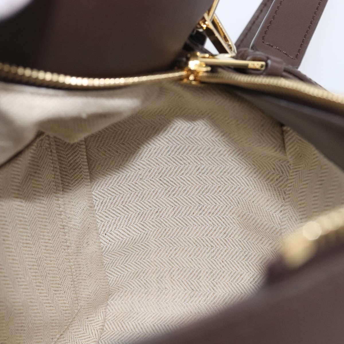 LOEWE Puzzle Bag Small Leather 2way Brown Gold Auth 200778SAM