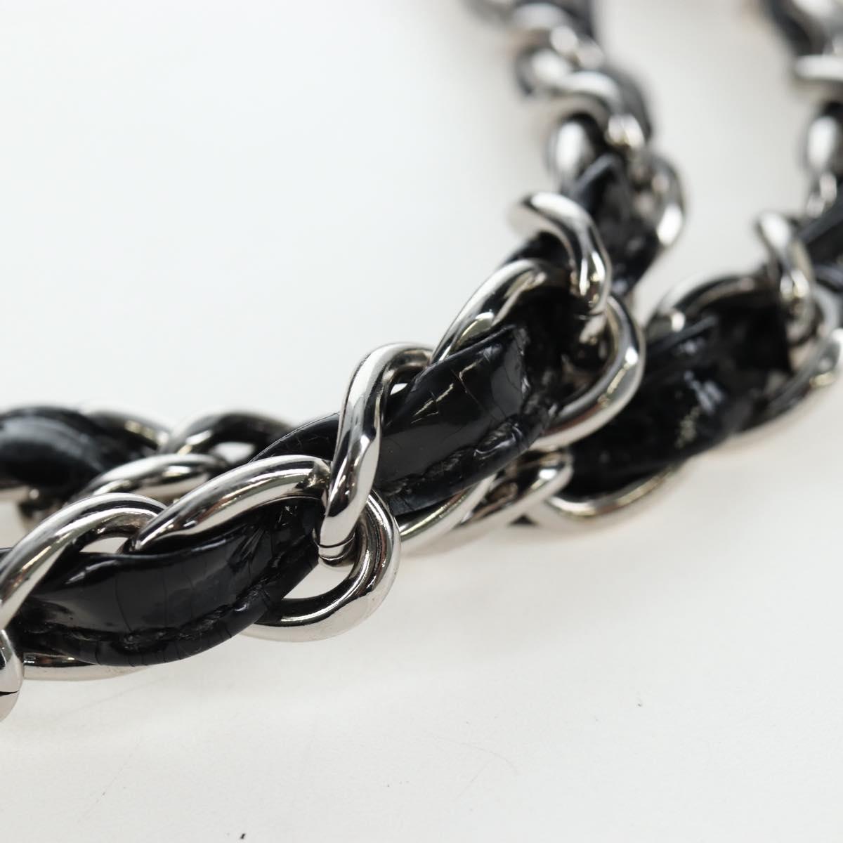 CHANEL Big Matelasse 30 Chain Bag Patent leather Black Silver CC Auth 200779M