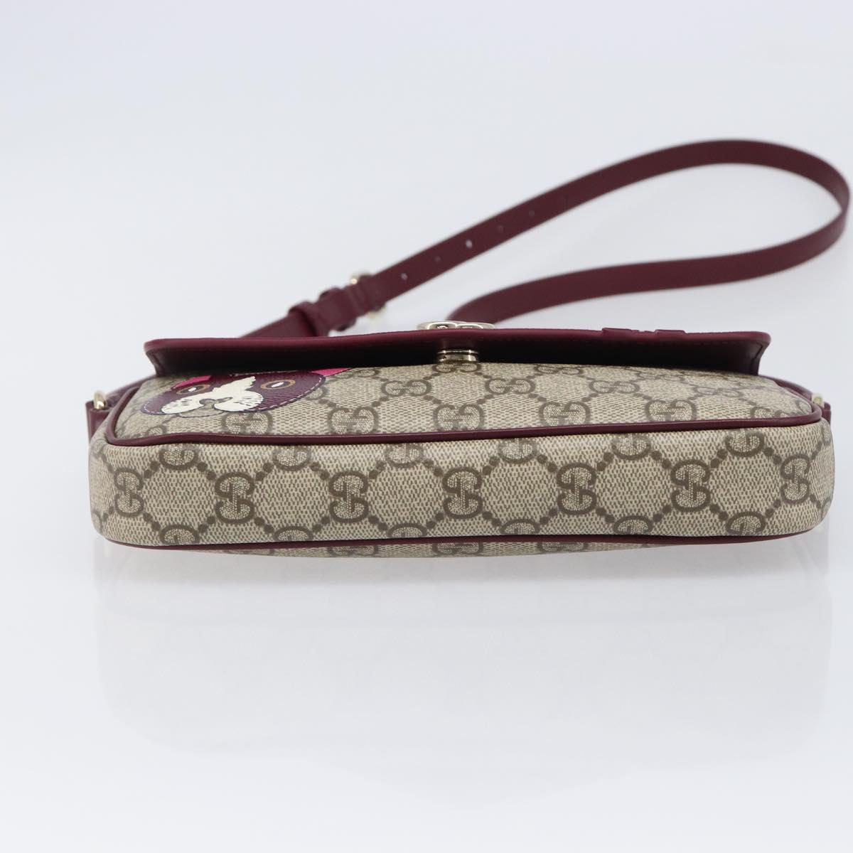 GUCCI GG Supreme Shoulder Bag PVC Beige Gold 818764 Auth 200784M