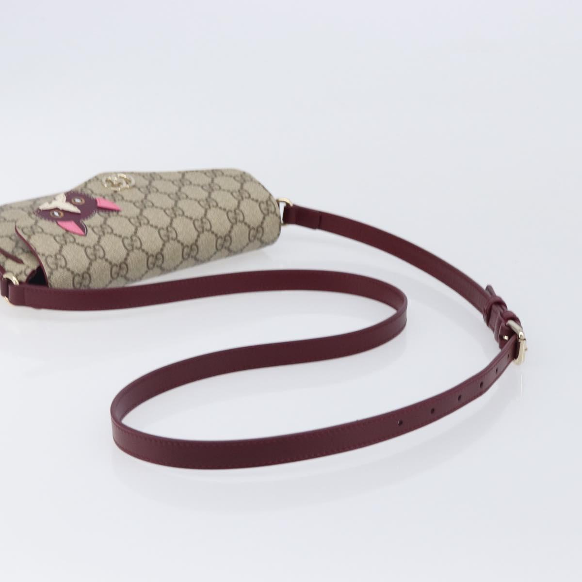 GUCCI GG Supreme Shoulder Bag PVC Beige Gold 818764 Auth 200784M