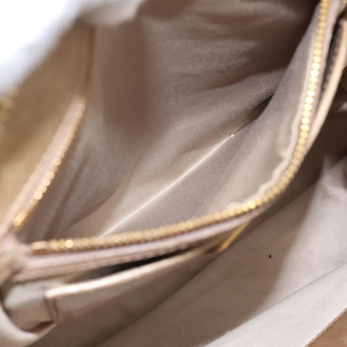 Miu Miu Matelasse Hand Bag Leather 2way Beige Gold Tone Auth 200801V