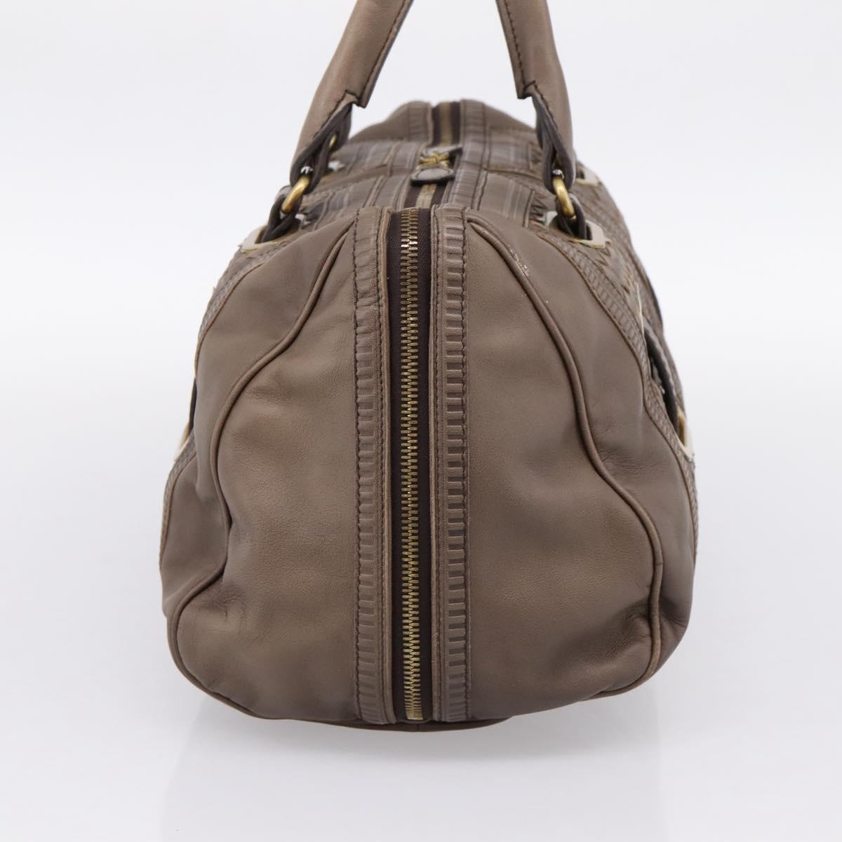 BOTTEGA VENETA INTRECCIATO Boston Bag Leather Brown Gold 162194 Auth 200806V