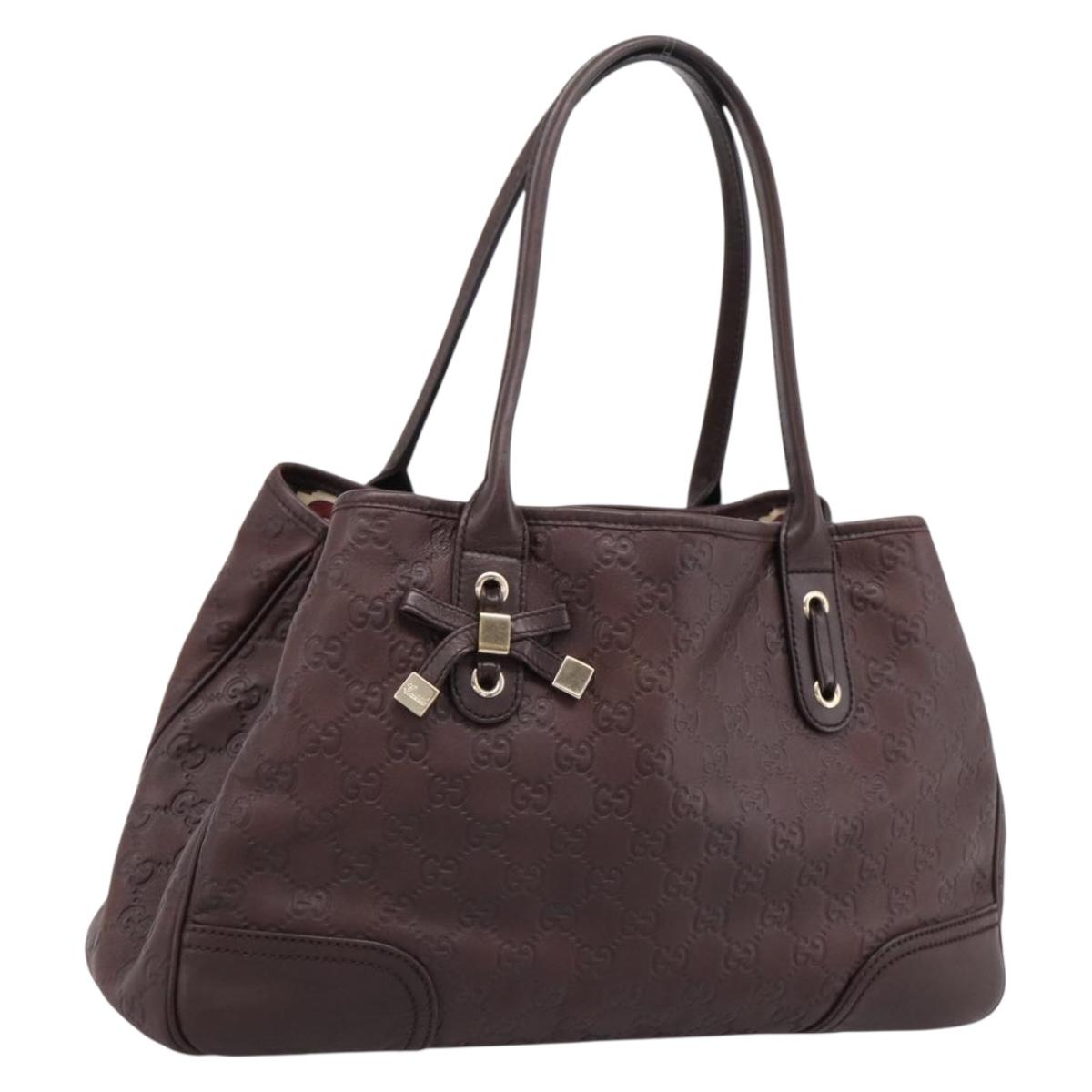 GUCCI GuccissimaGG Tote Bag Leather Dark Brown Gold Tone 163805 Auth 200808V