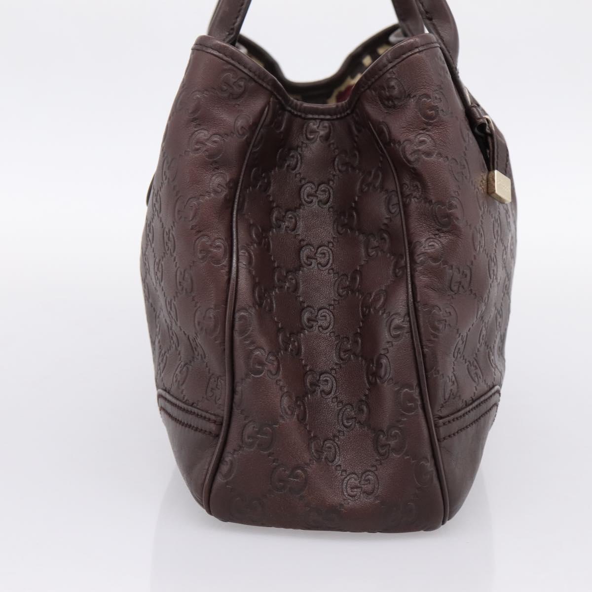 GUCCI GuccissimaGG Tote Bag Leather Dark Brown Gold Tone 163805 Auth 200808V