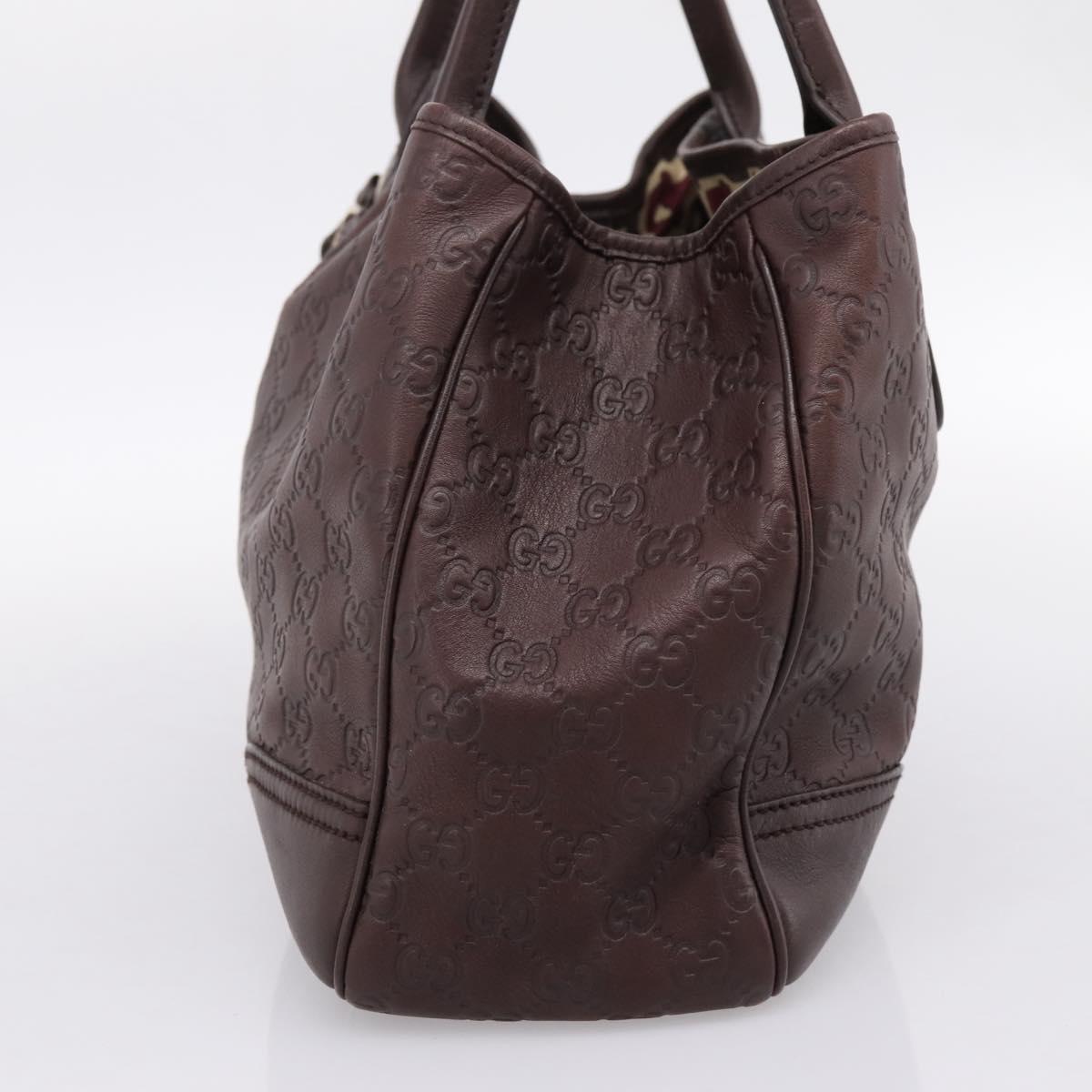 GUCCI GuccissimaGG Tote Bag Leather Dark Brown Gold Tone 163805 Auth 200808V