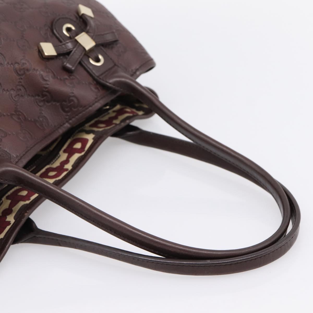 GUCCI GuccissimaGG Tote Bag Leather Dark Brown Gold Tone 163805 Auth 200808V