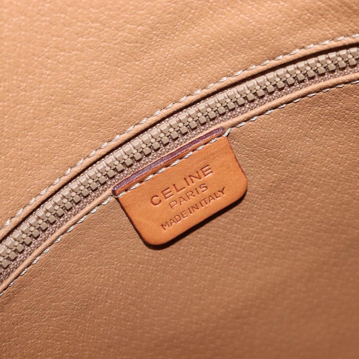 CELINE Macadam Shoulder Bag PVC Leather Brown Gold Tone Auth 200814A