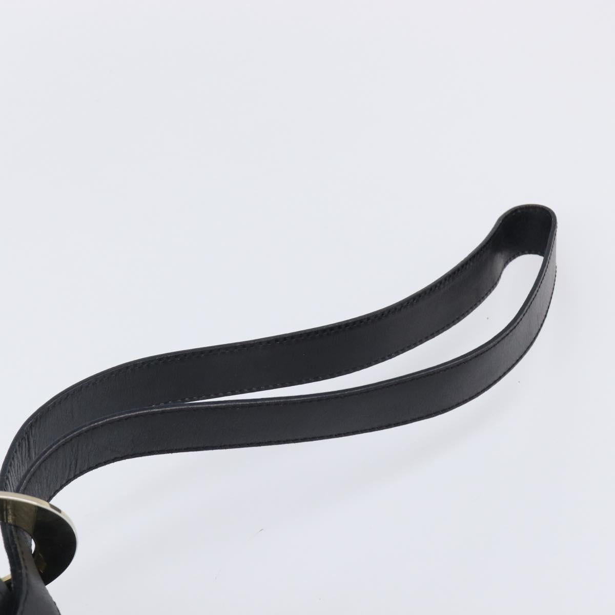 CELINE Shoulder Bag Leather Black Gold Tone Auth 200820A