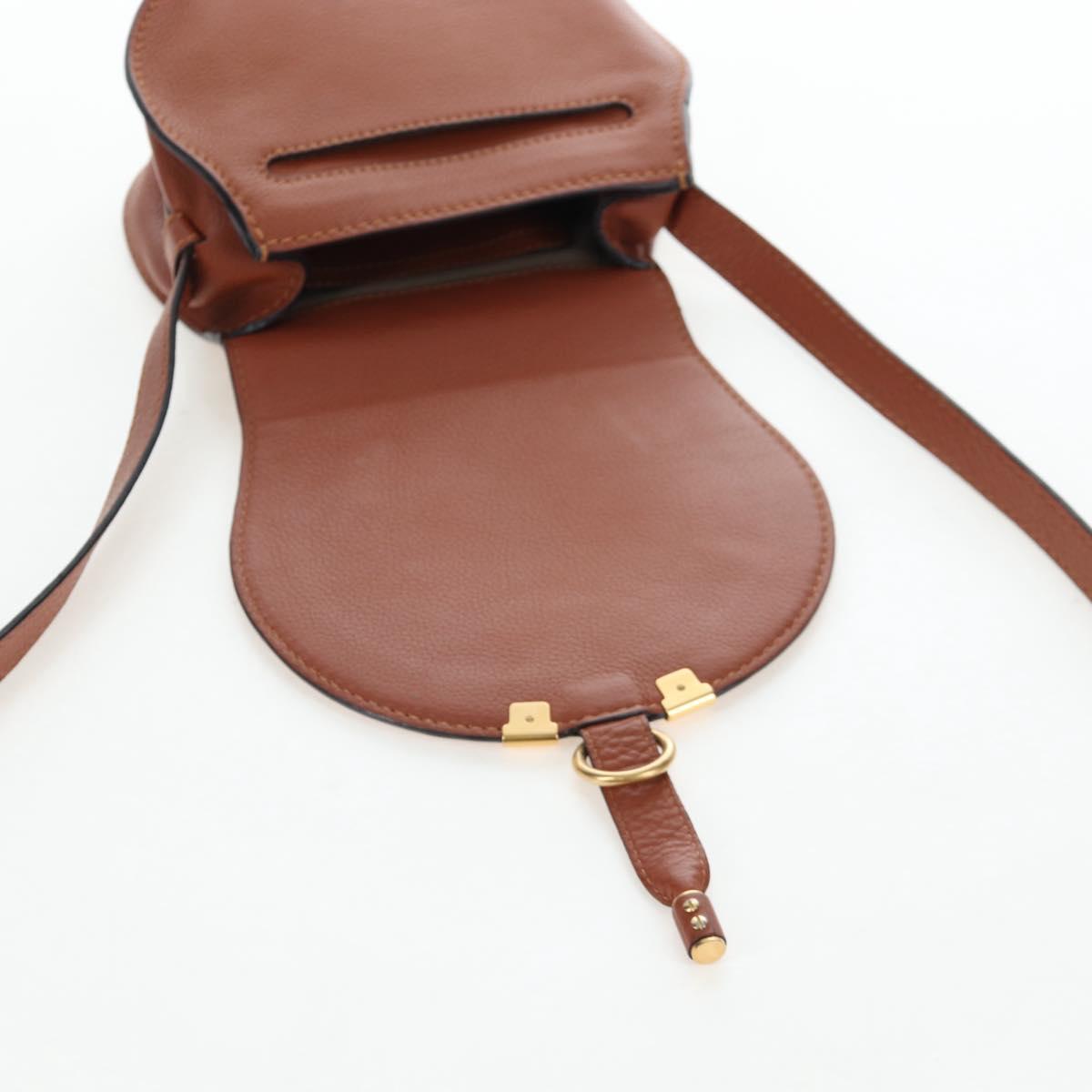 Chloe Shoulder Bag Leather Brown Gold Auth 200824V