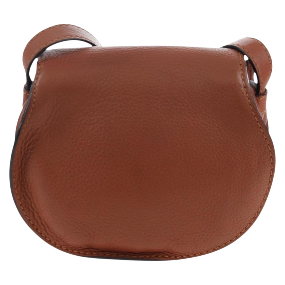 Chloe Shoulder Bag Leather Brown Gold Auth 200824V