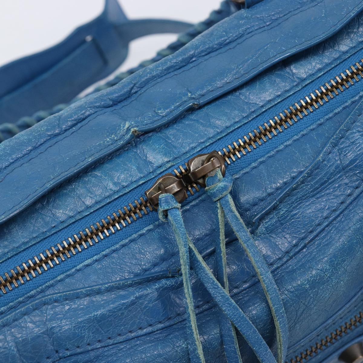 BALENCIAGA Classic City Hand Bag Leather 2way Blue 431621 Auth 200825V