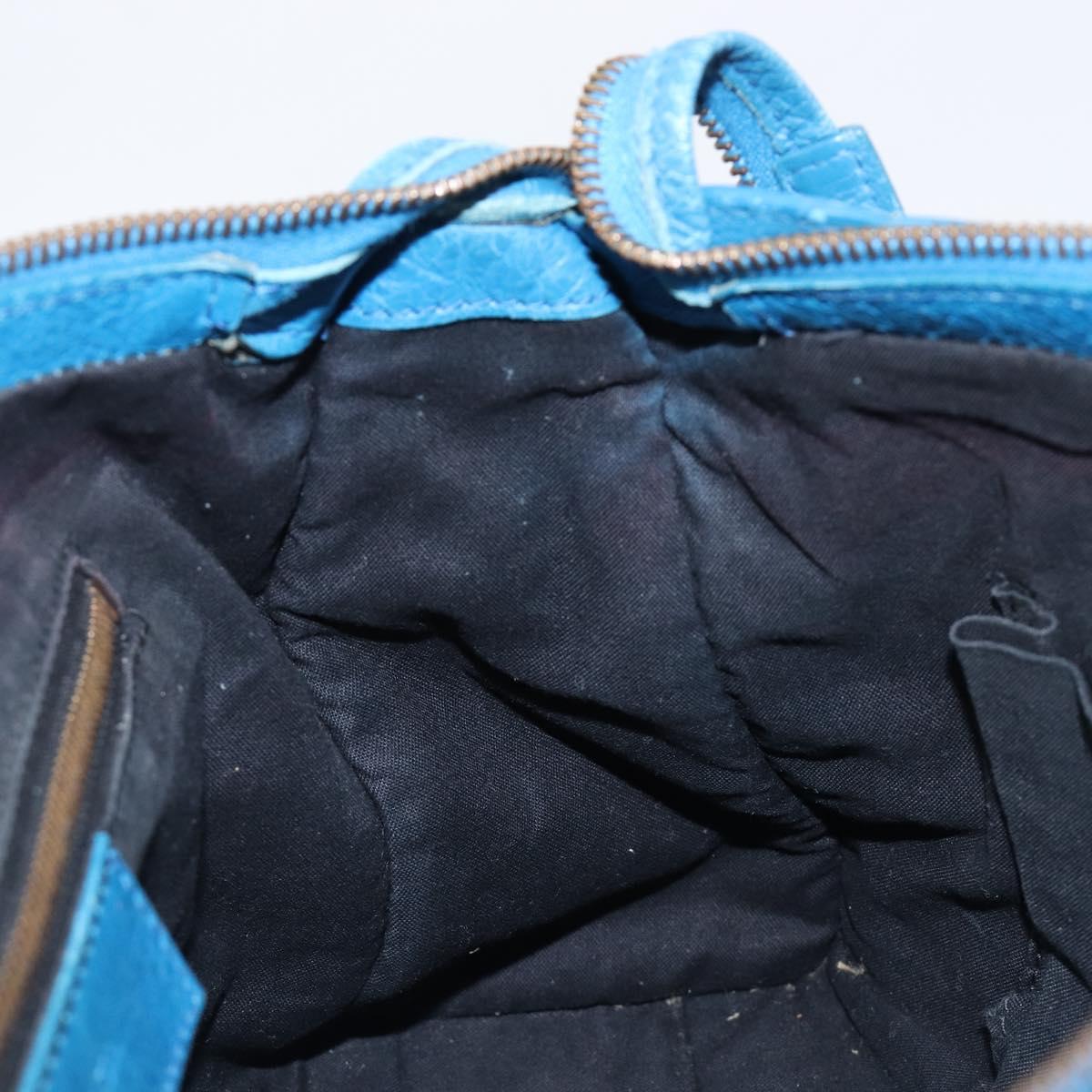 BALENCIAGA Classic City Hand Bag Leather 2way Blue 431621 Auth 200825V