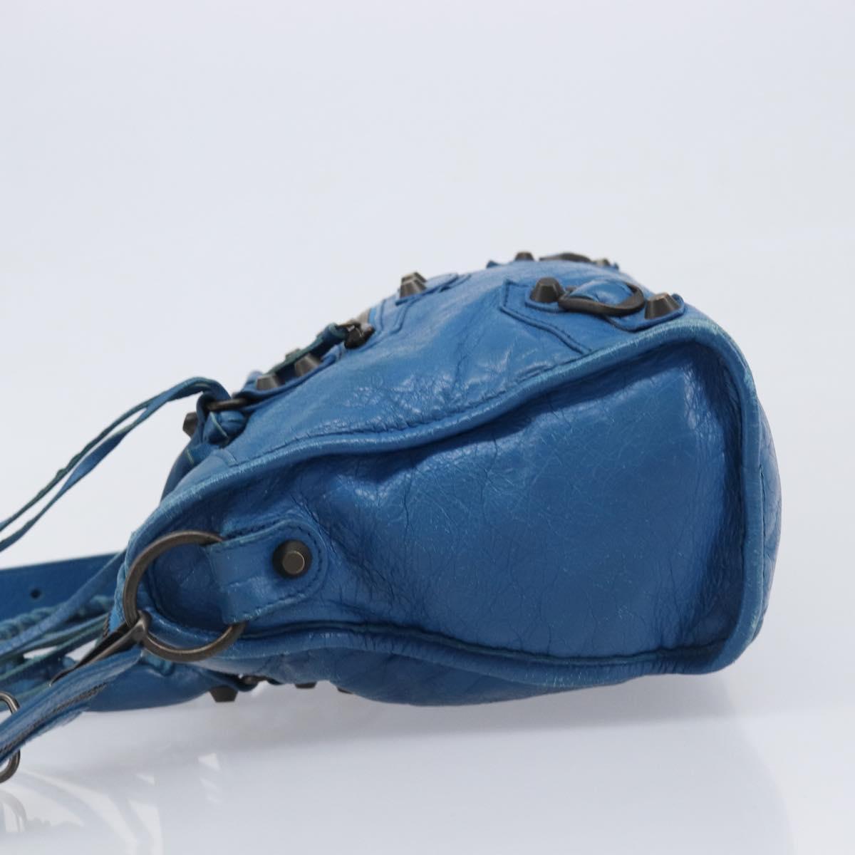 BALENCIAGA Classic City Hand Bag Leather 2way Blue 431621 Auth 200825V