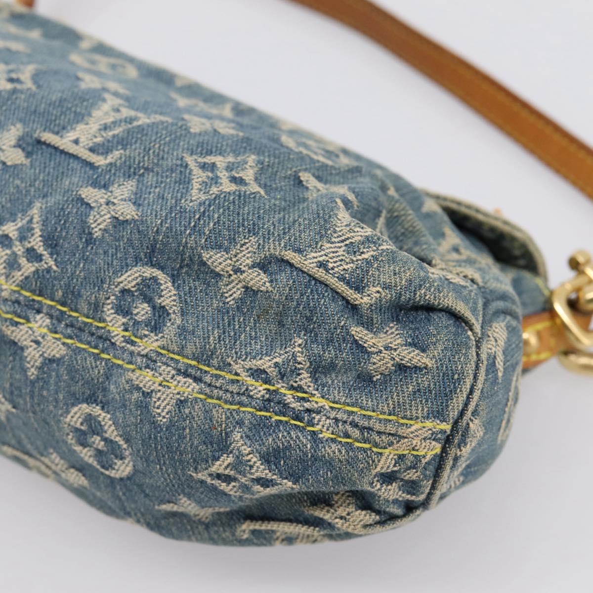 LOUIS VUITTON Monogram Denim Mini Preity Shoulder Bag Blue M95050 LV Auth 200827