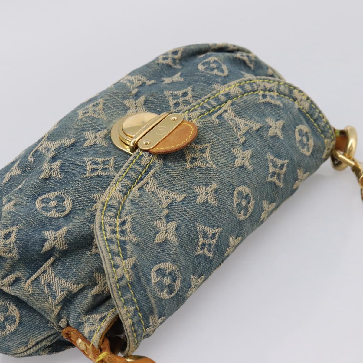 LOUIS VUITTON Monogram Denim Mini Preity Shoulder Bag Blue M95050 LV Auth 200827