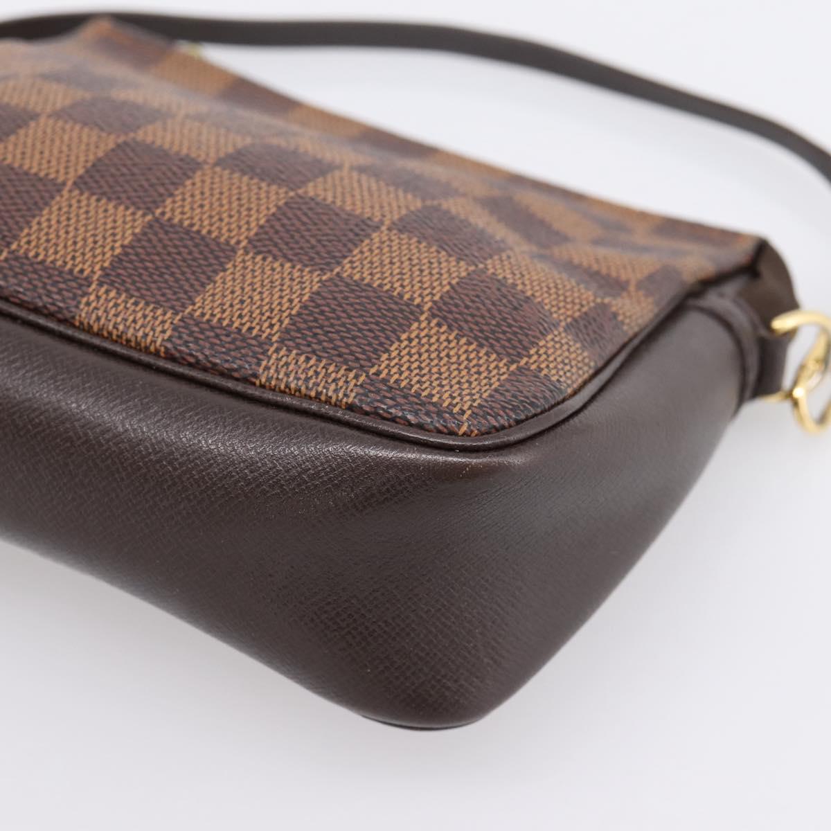 LOUIS VUITTON Damier Ebene Trousse Make Up Pouch N51982 LV Auth 200828