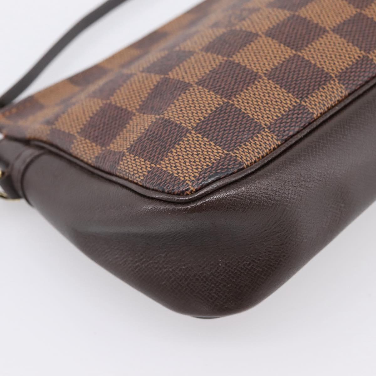 LOUIS VUITTON Damier Ebene Trousse Make Up Pouch N51982 LV Auth 200828