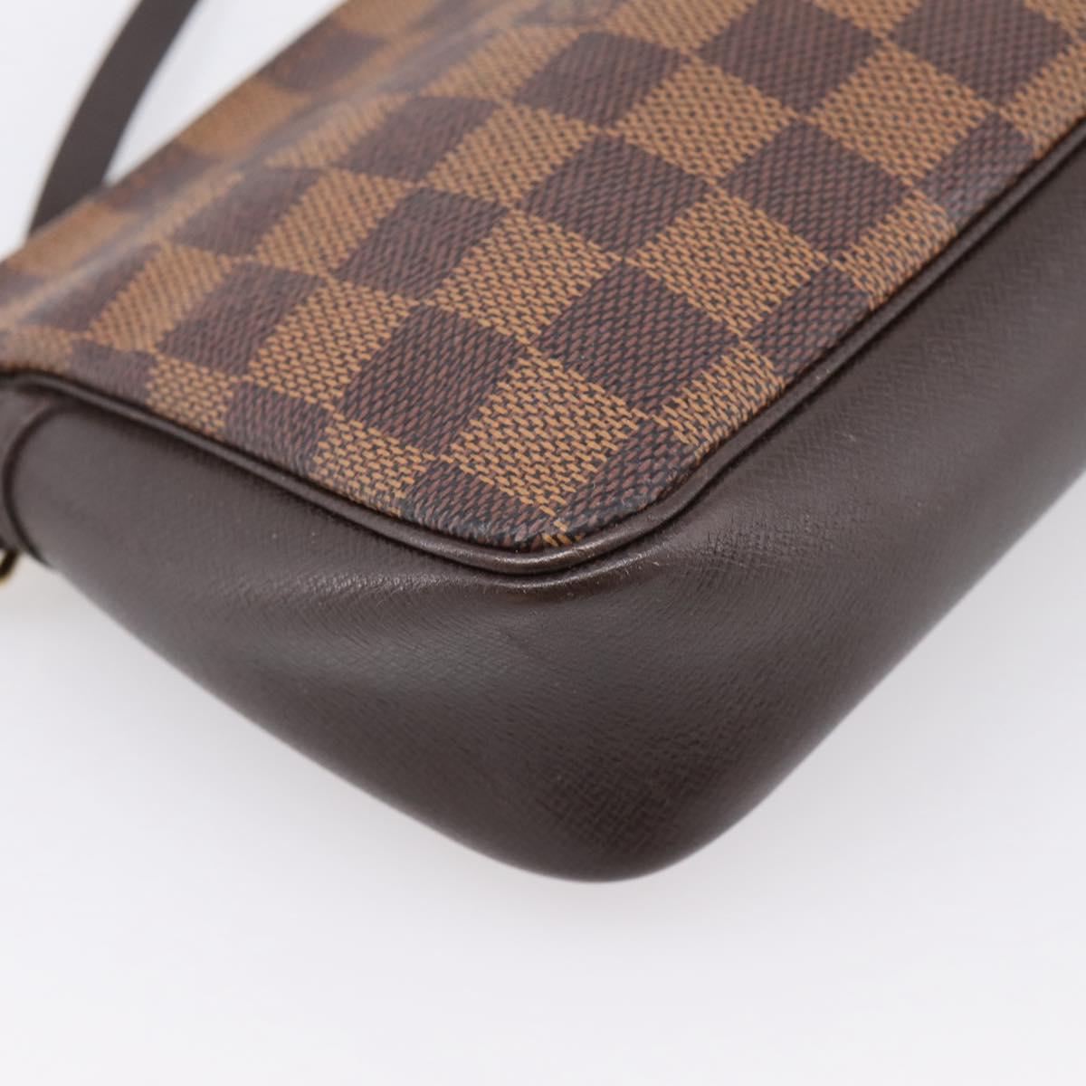 LOUIS VUITTON Damier Ebene Trousse Make Up Pouch N51982 LV Auth 200828