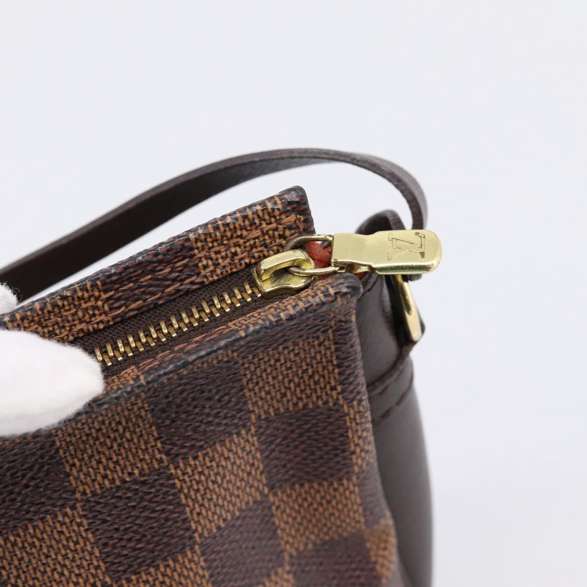 LOUIS VUITTON Damier Ebene Trousse Make Up Pouch N51982 LV Auth 200828