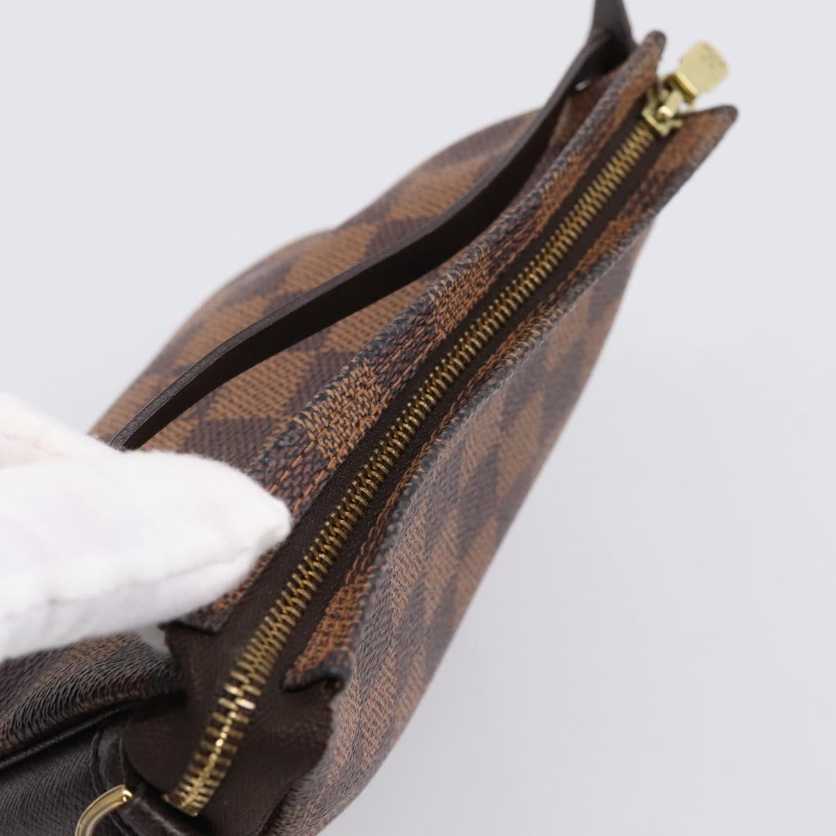 LOUIS VUITTON Damier Ebene Trousse Make Up Pouch N51982 LV Auth 200828