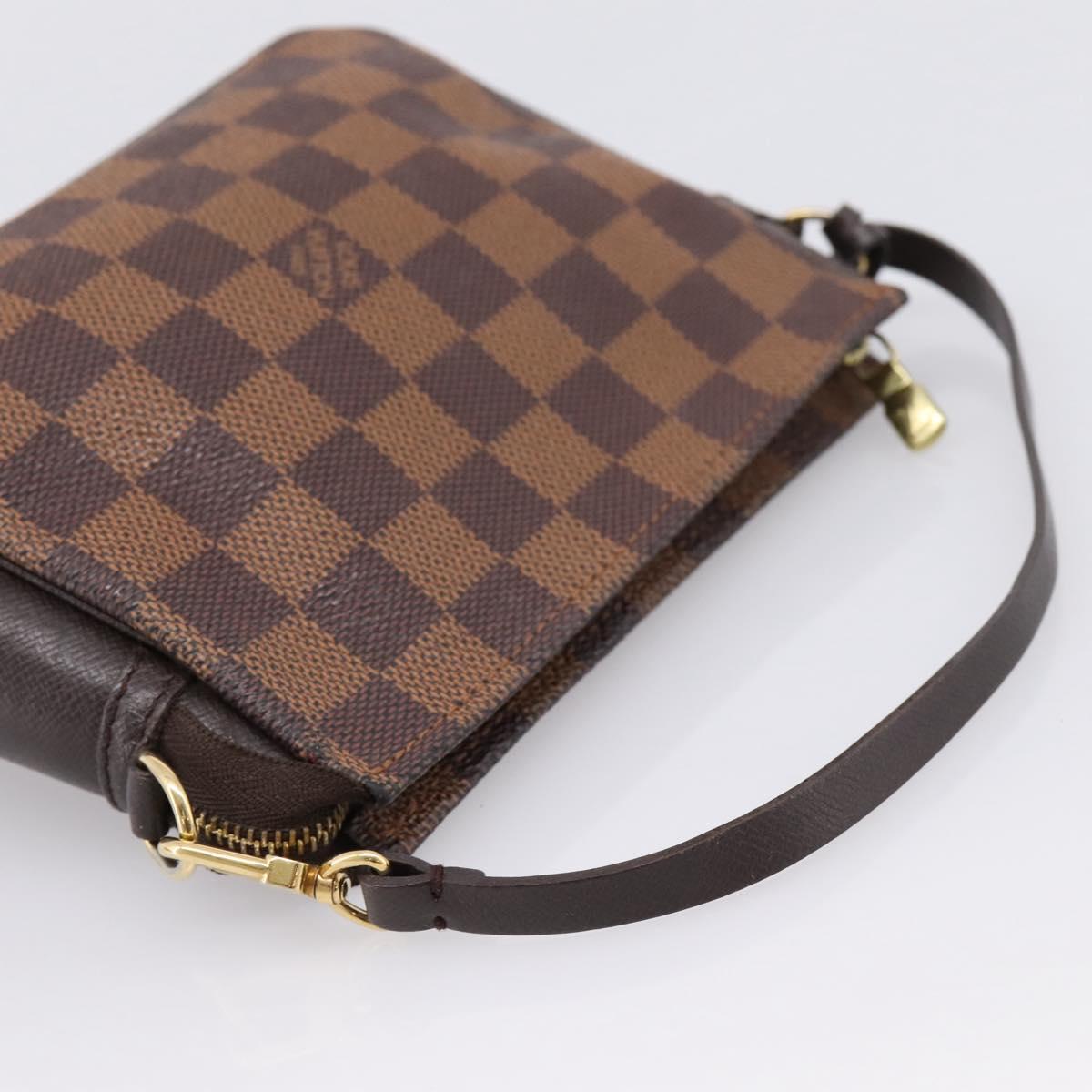 LOUIS VUITTON Damier Ebene Trousse Make Up Pouch N51982 LV Auth 200828