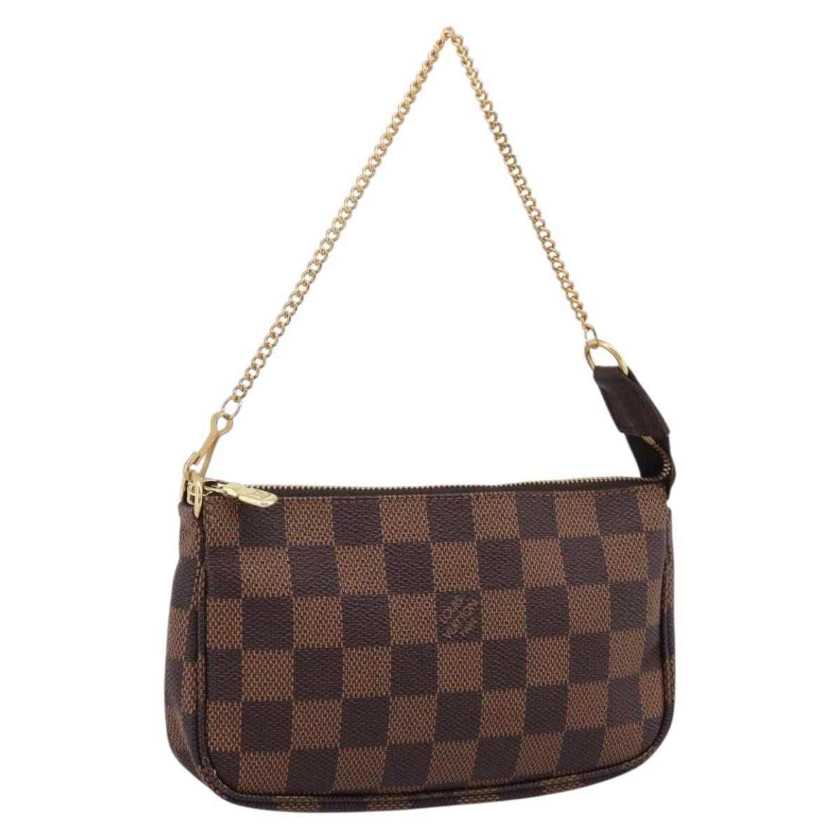 LOUIS VUITTON Damier Ebene Mini Pochette Accessoires Pouch N58009 Auth 200830V