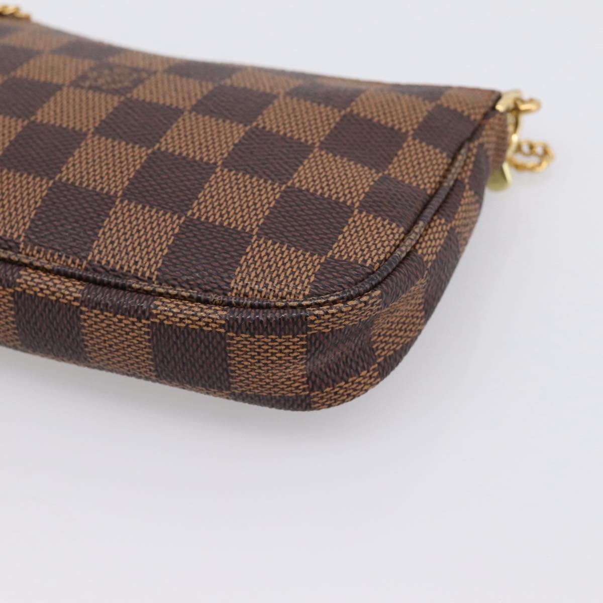 LOUIS VUITTON Damier Ebene Mini Pochette Accessoires Pouch N58009 Auth 200830V
