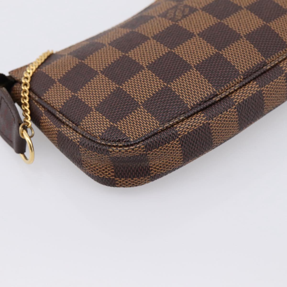 LOUIS VUITTON Damier Ebene Mini Pochette Accessoires Pouch N58009 Auth 200830V