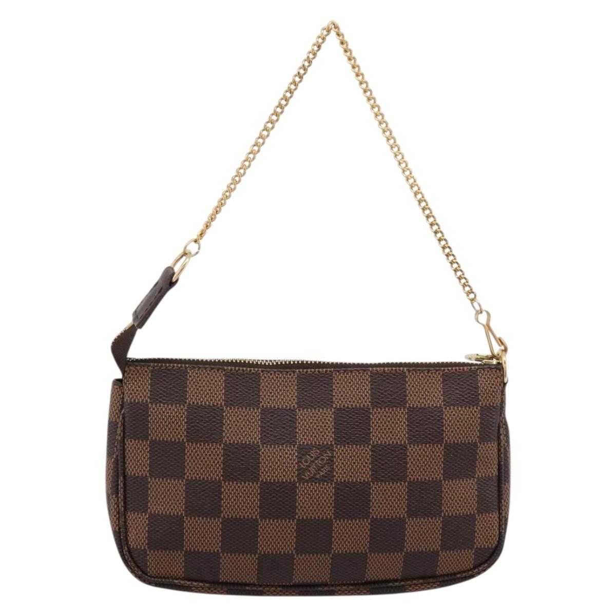 LOUIS VUITTON Damier Ebene Mini Pochette Accessoires Pouch N58009 Auth 200830V