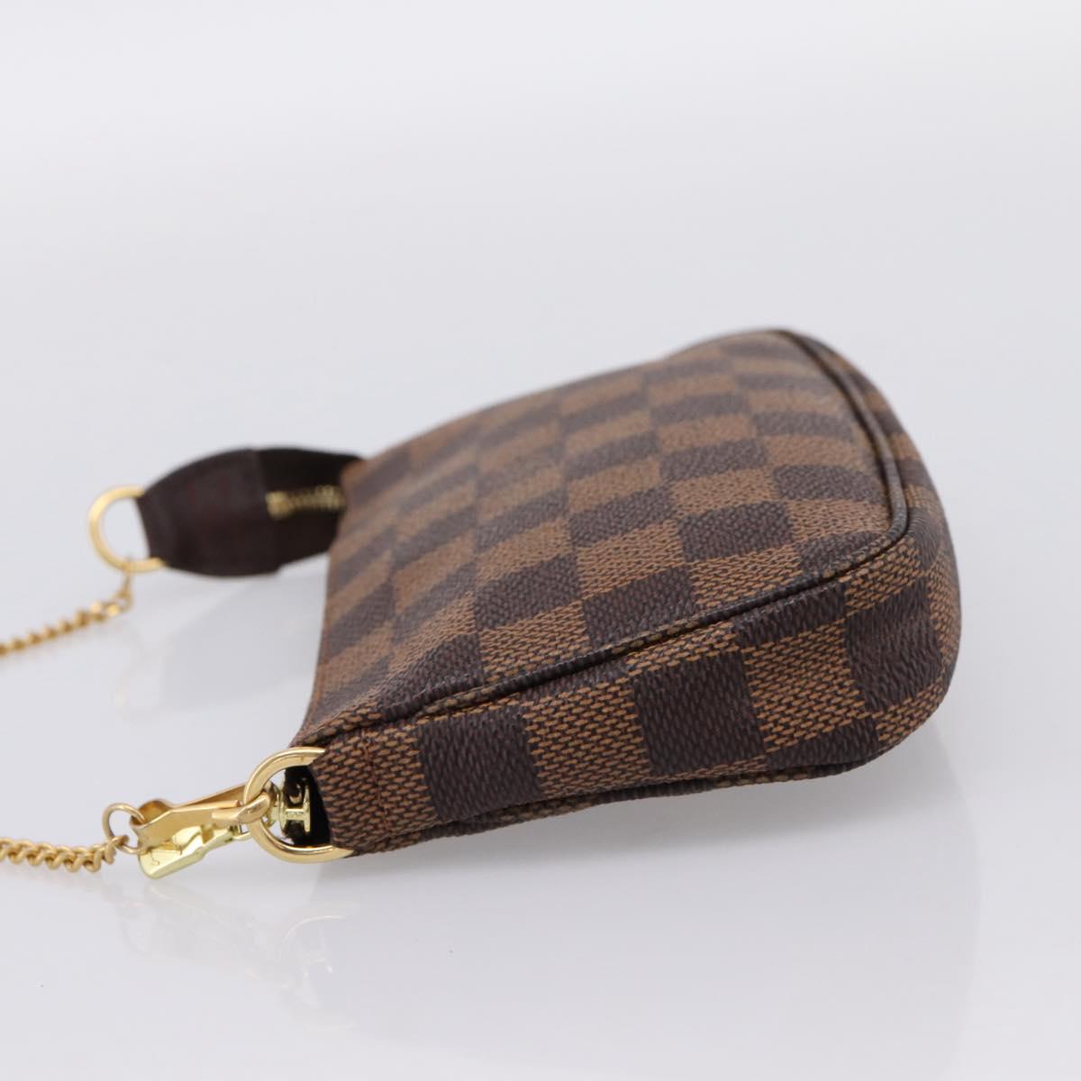 LOUIS VUITTON Damier Ebene Mini Pochette Accessoires Pouch N58009 Auth 200830V