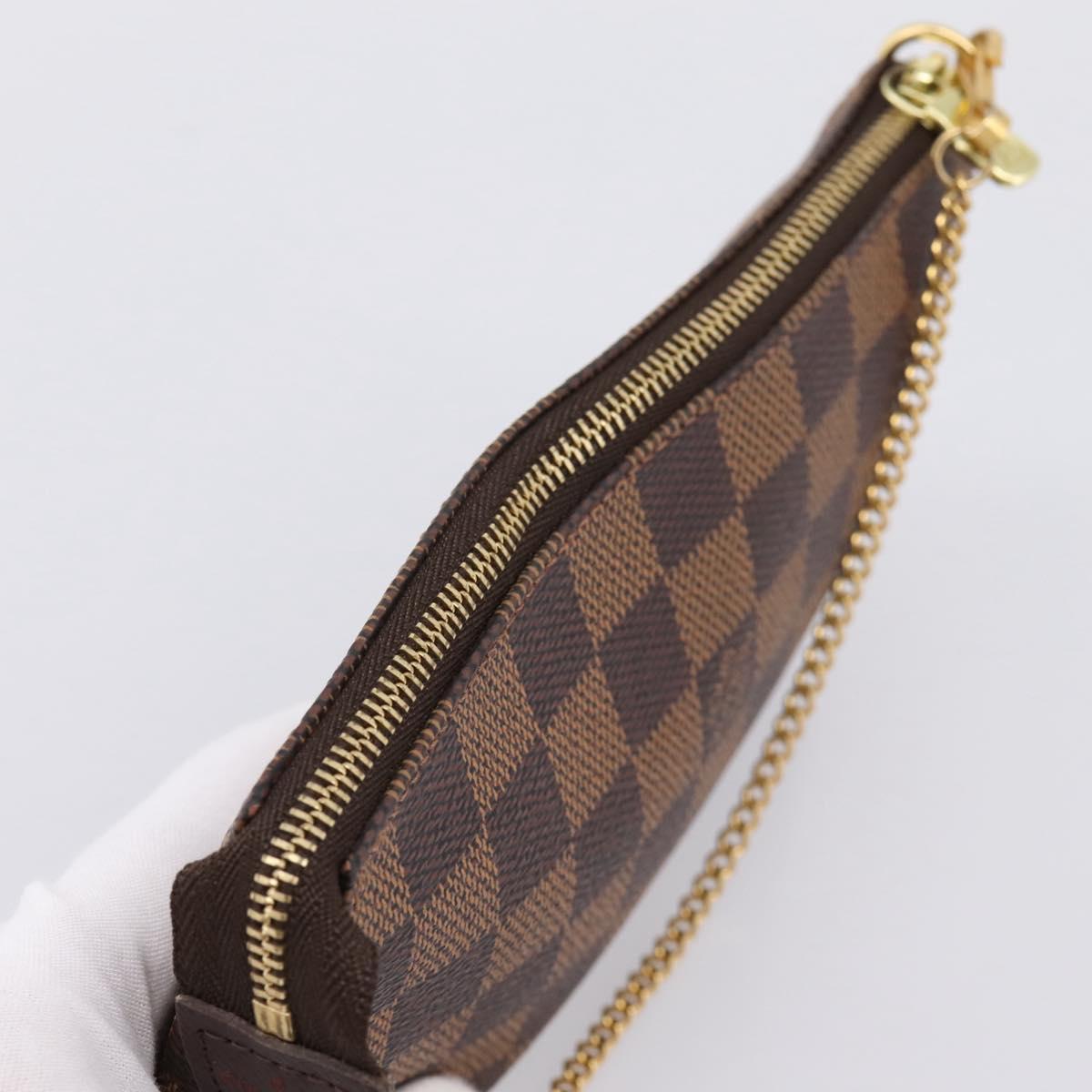 LOUIS VUITTON Damier Ebene Mini Pochette Accessoires Pouch N58009 Auth 200830V