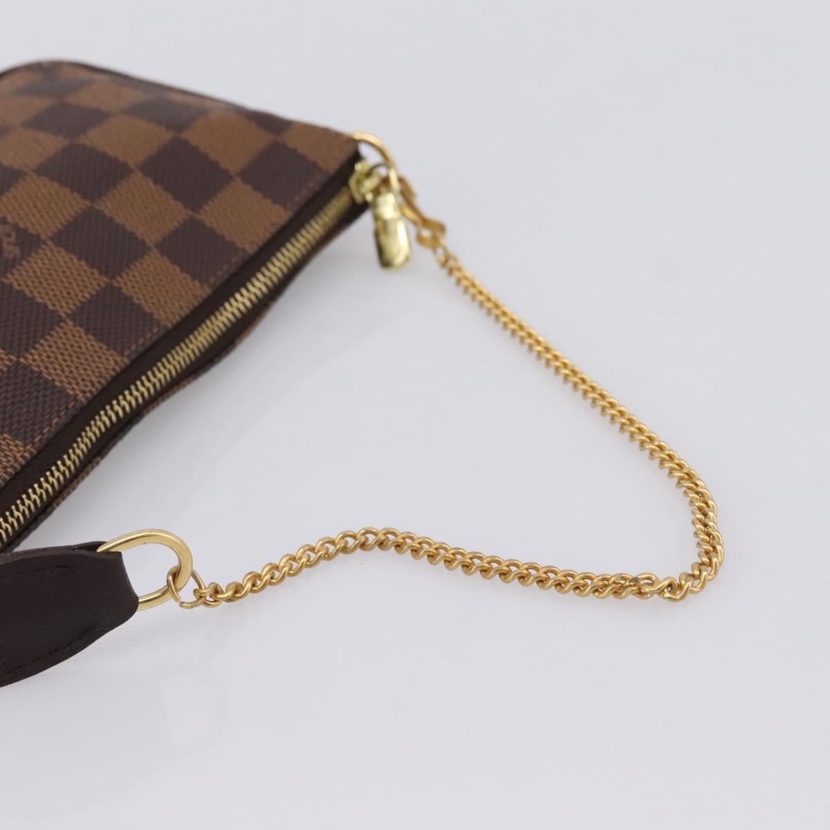 LOUIS VUITTON Damier Ebene Mini Pochette Accessoires Pouch N58009 Auth 200830V