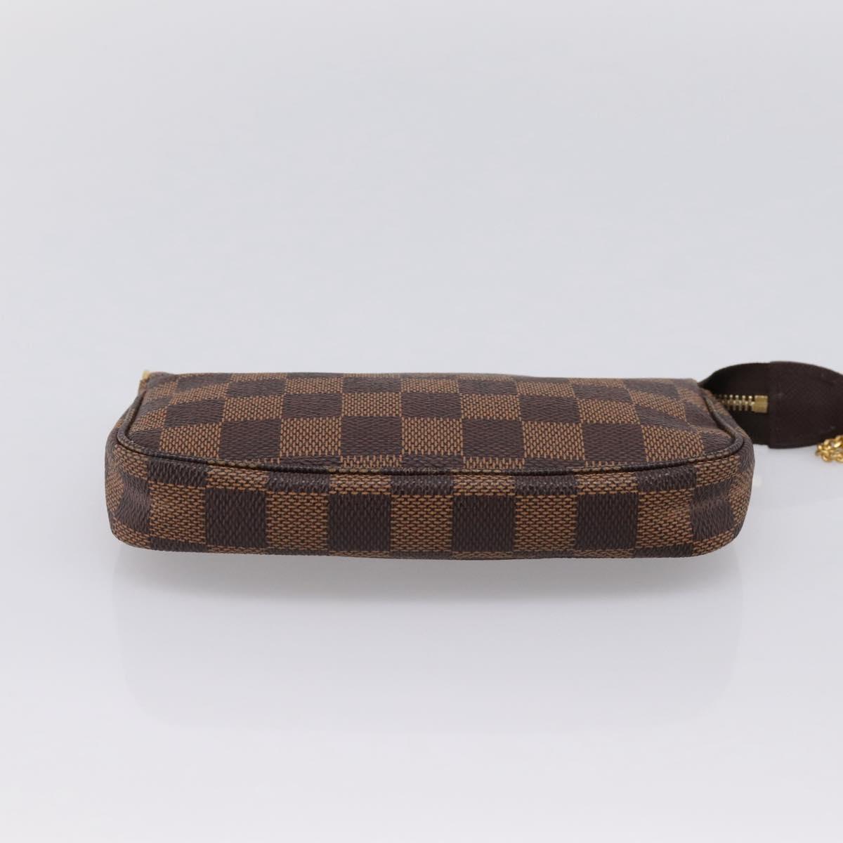 LOUIS VUITTON Damier Ebene Mini Pochette Accessoires Pouch N58009 Auth 200830V