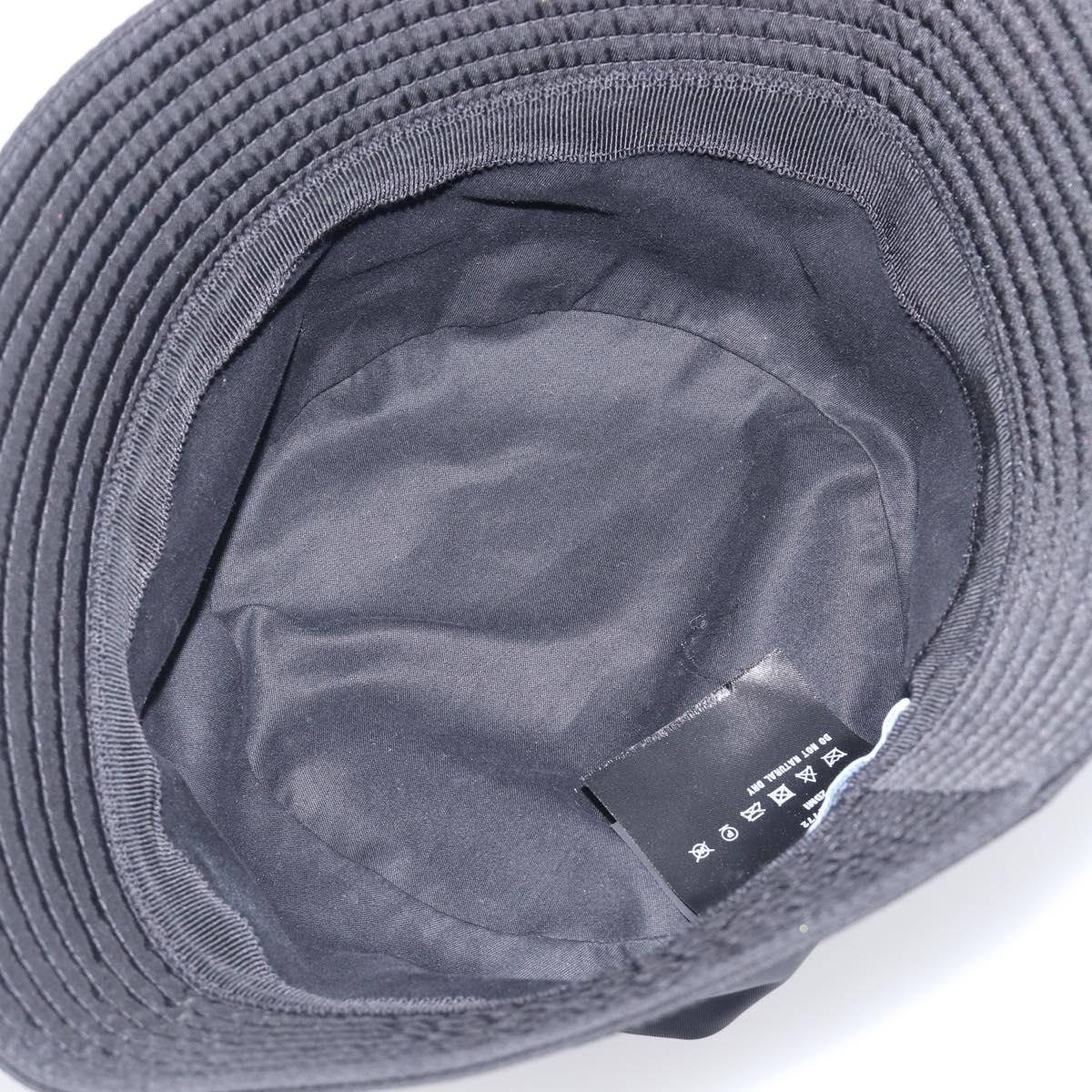PRADA Bucket Hat Nylon Black Silver Auth 200831V