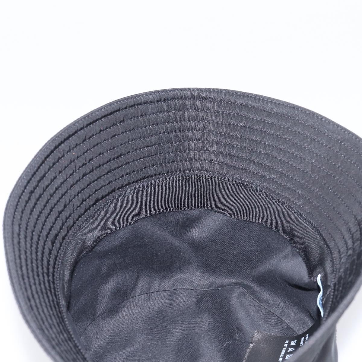 PRADA Bucket Hat Nylon Black Silver Auth 200831V
