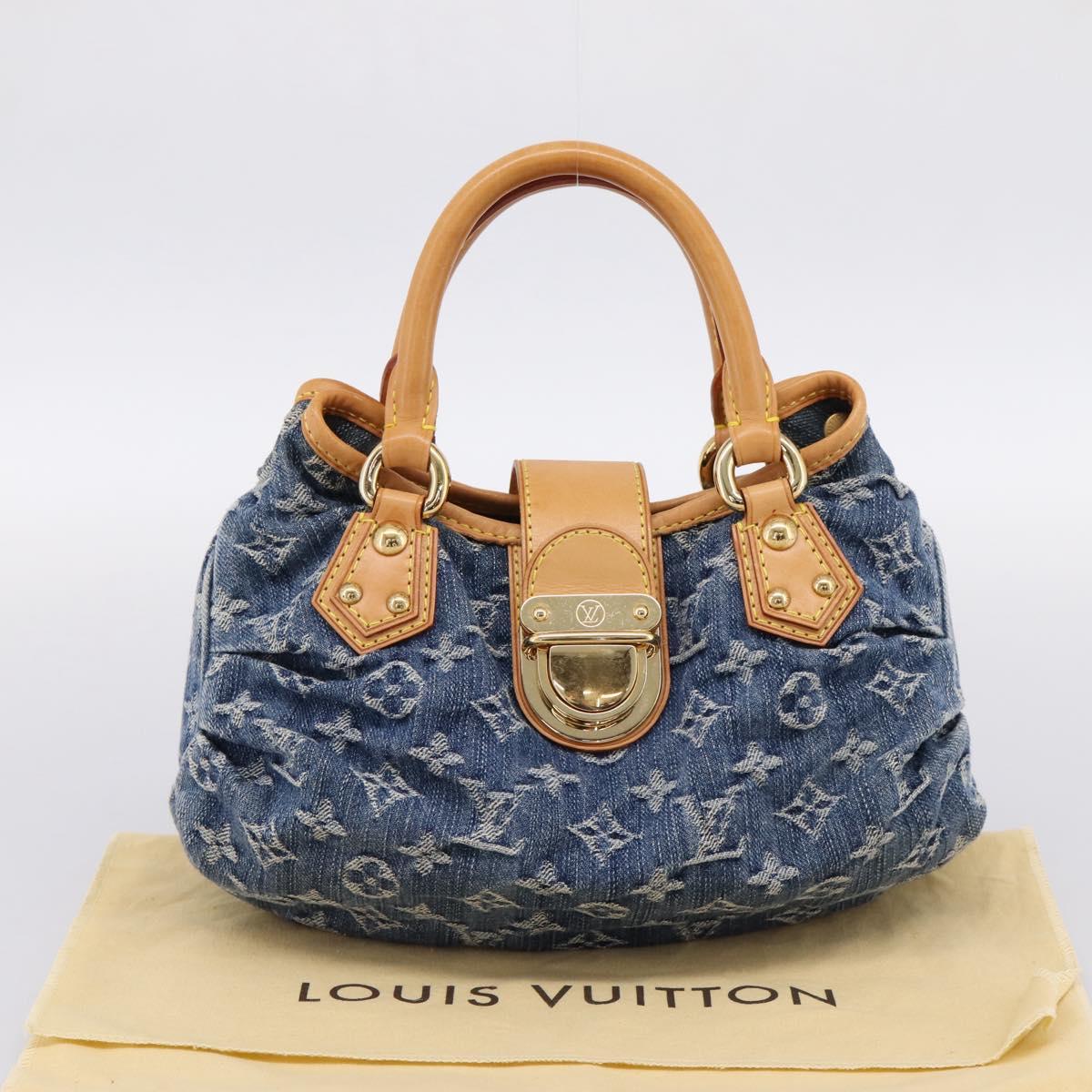 LOUIS VUITTON Monogram Denim Preity Hand Bag Blue M95020 LV Auth 200840SAV
