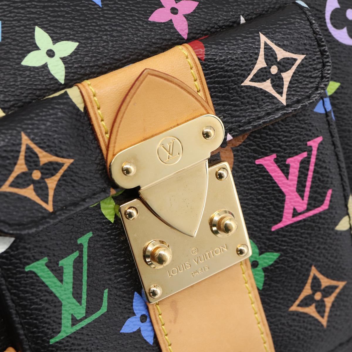 LOUIS VUITTON Monogram Multicolor Speedy 30 Hand Bag Black M92642 Auth 200842SAV